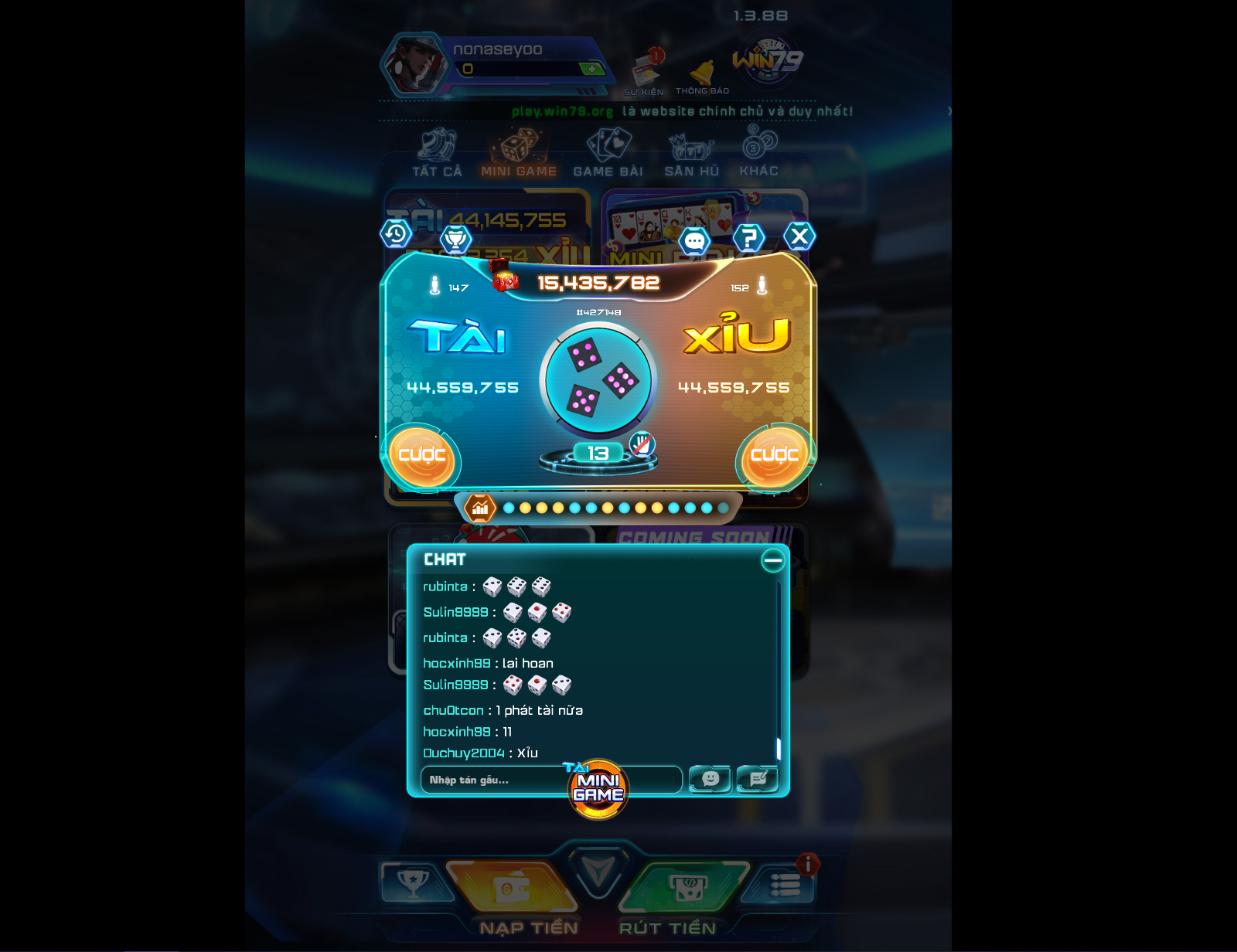 Mini game Tài Xỉu Win79