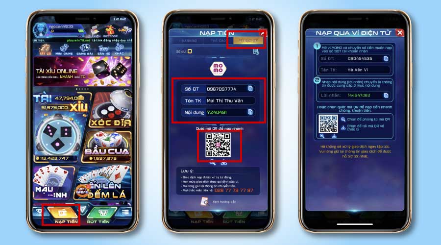 Hướng dẫn nạp tiền Win79